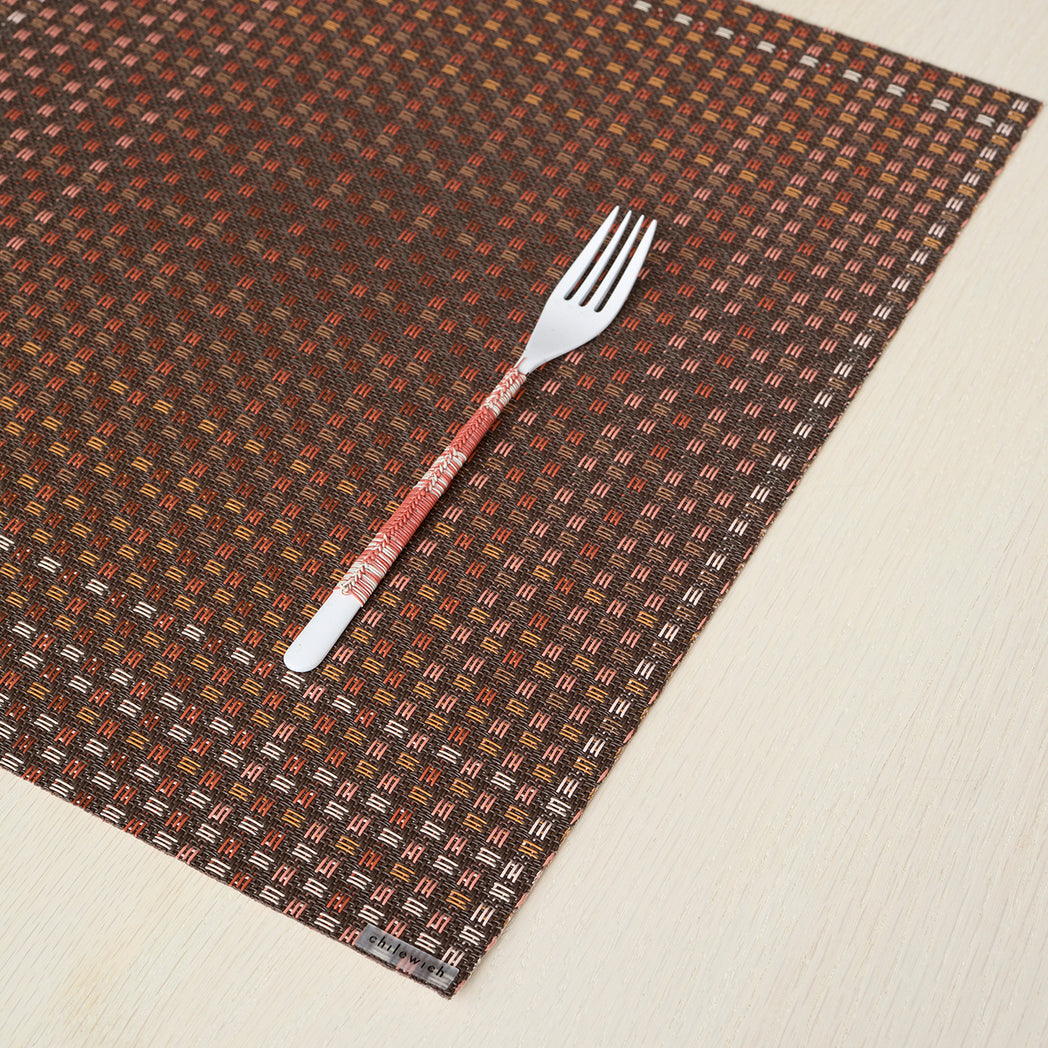 Detail image of Chilewich woven material showcasing texture, color, and pattern of the terrastrand yarn weave.