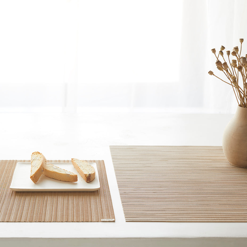 Detail image of Chilewich woven material showcasing texture, color, and pattern of the terrastrand yarn weave.