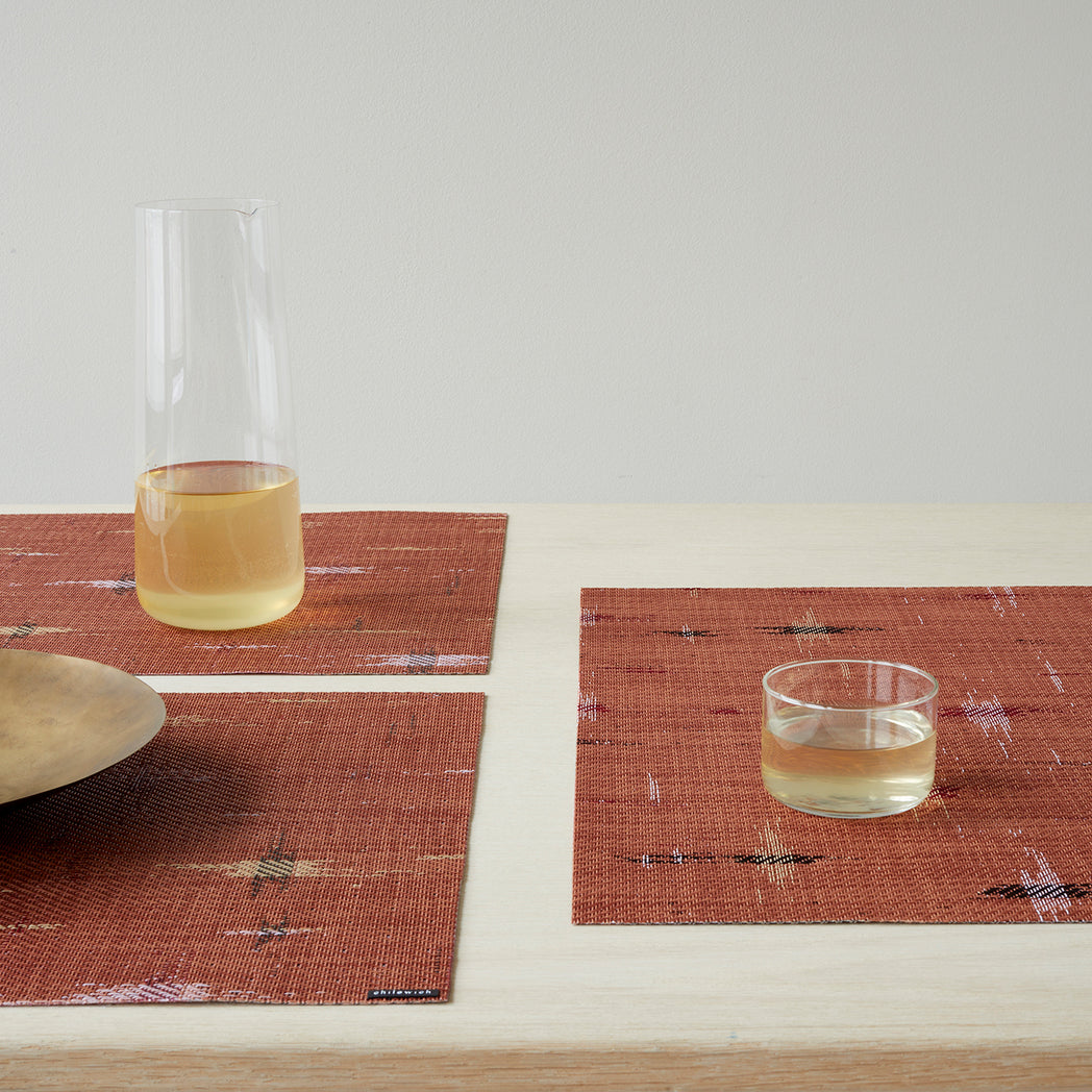 Detail image of Chilewich woven material showcasing texture, color, and pattern of the terrastrand yarn weave.