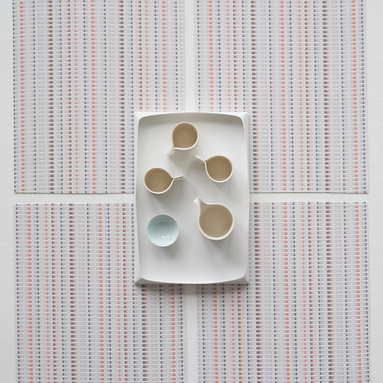 Detail image of Chilewich woven material showcasing texture, color, and pattern of the terrastrand yarn weave.