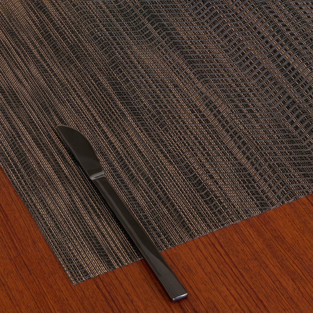 Detail image of Chilewich woven material showcasing texture, color, and pattern of the terrastrand yarn weave.