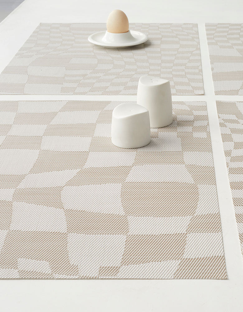 Detail image of Chilewich woven material showcasing texture, color, and pattern of the terrastrand yarn weave.
