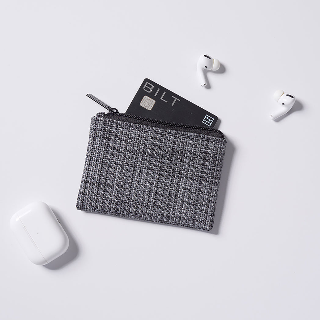 Chilewich Basketweave floor mat in coolgrey, showcasing woven terrastrand yarn texture and modern design aesthetic.