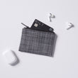 Chilewich Basketweave floor mat in coolgrey, showcasing woven terrastrand yarn texture and modern design aesthetic.
